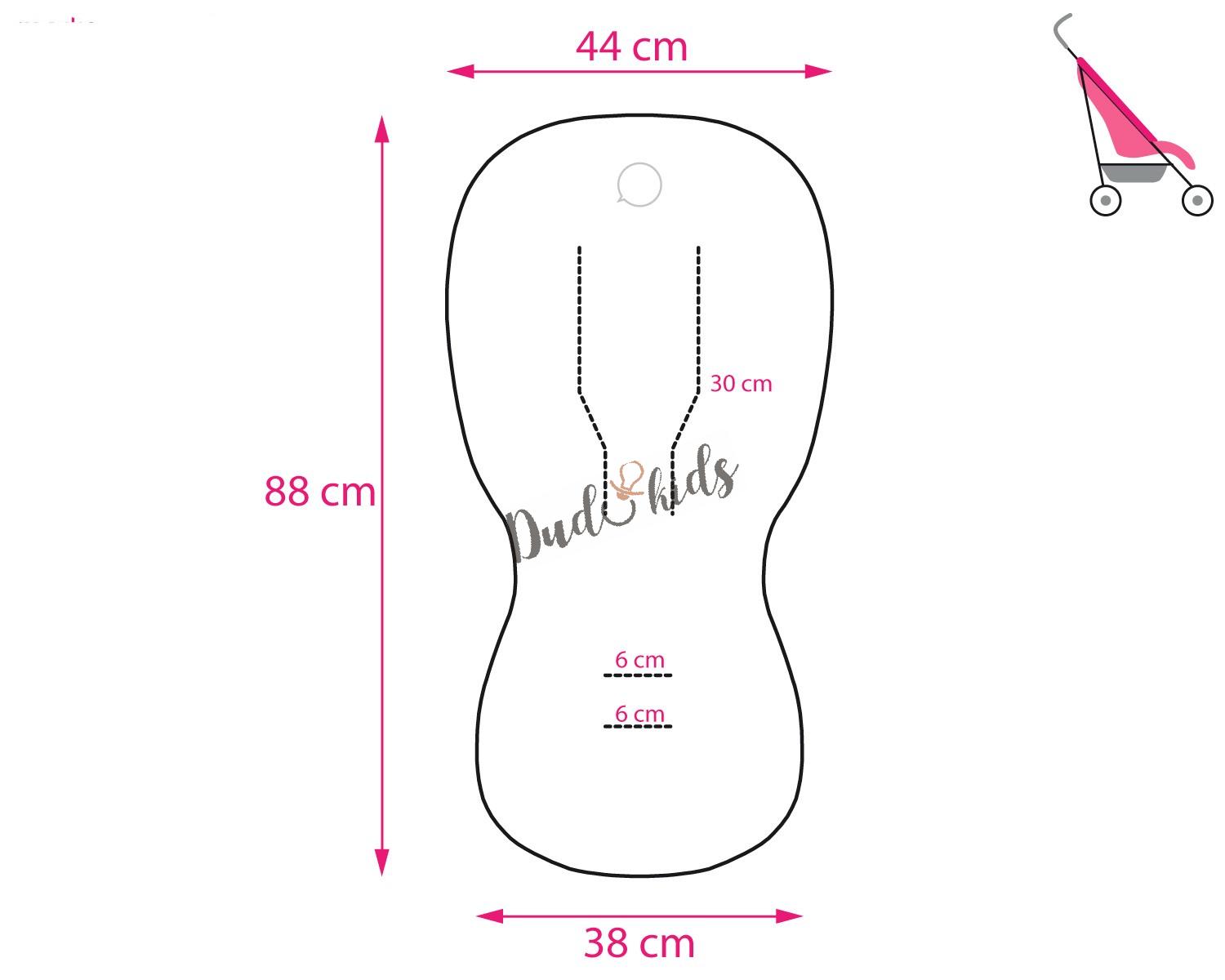 UNI  3D vložka do kočárku PEKE jemně chladící s potiskem hvězdičky - šedá