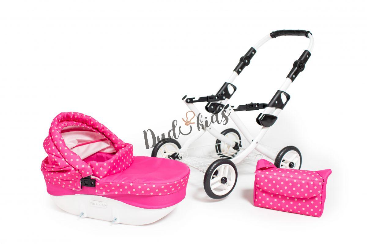 Dětský kočárek pro panenky Jasmine Kids 10 béžový puntík