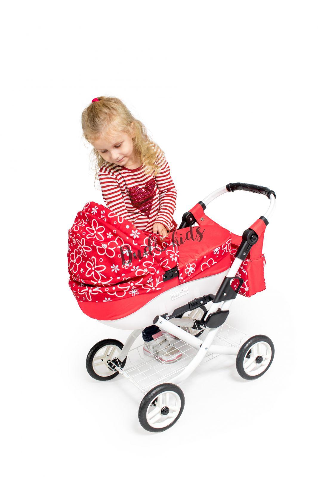 Dětský kočárek pro panenky Jasmine Kids 10 béžový puntík