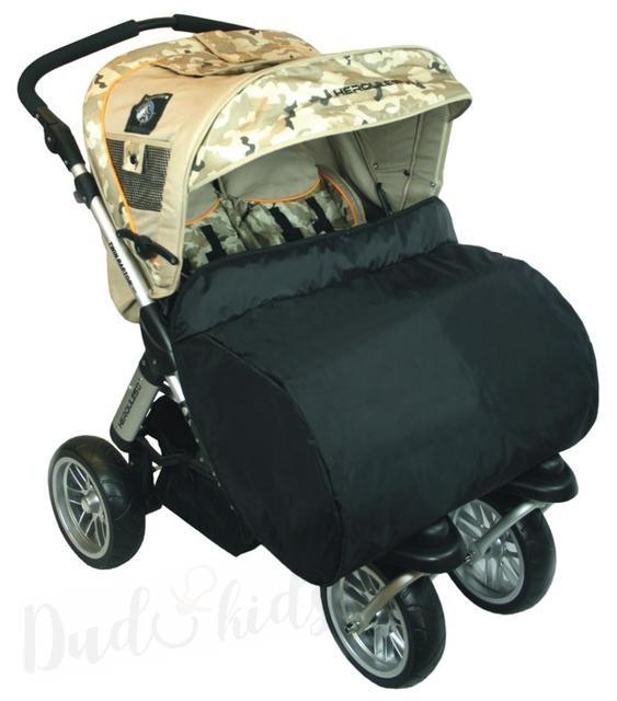 ND_nánožník DUO na dvojčatové kočárky sport Emitex - tmavě šedý