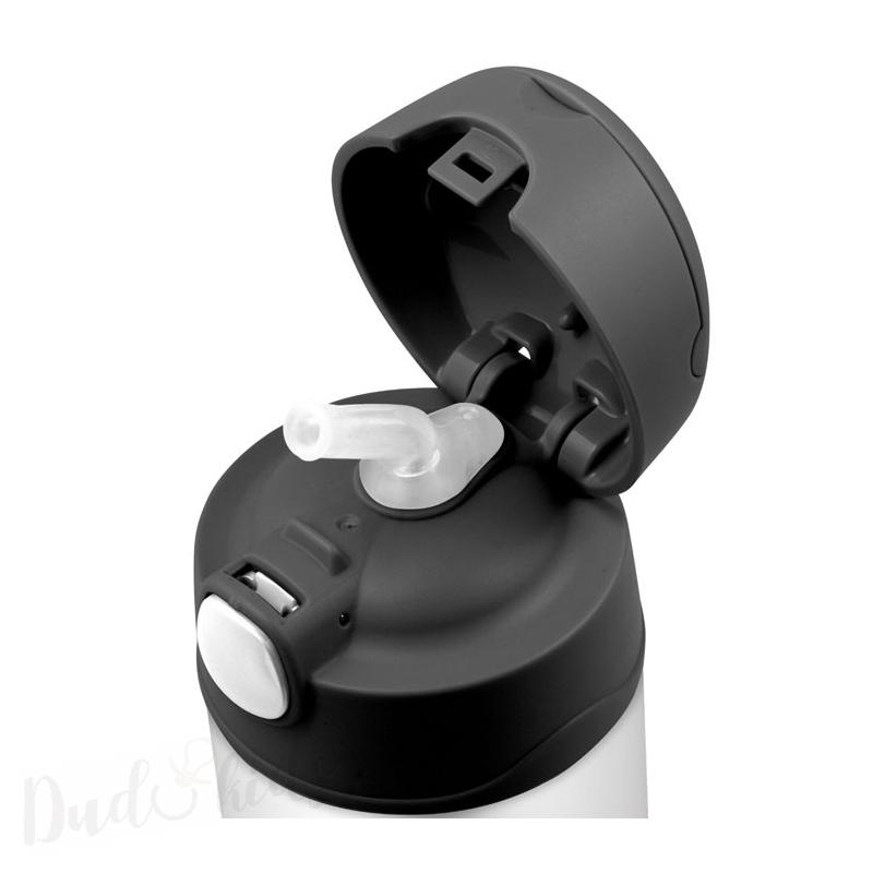 Dětská nerezová termoska THERMOS s brčkem kočička