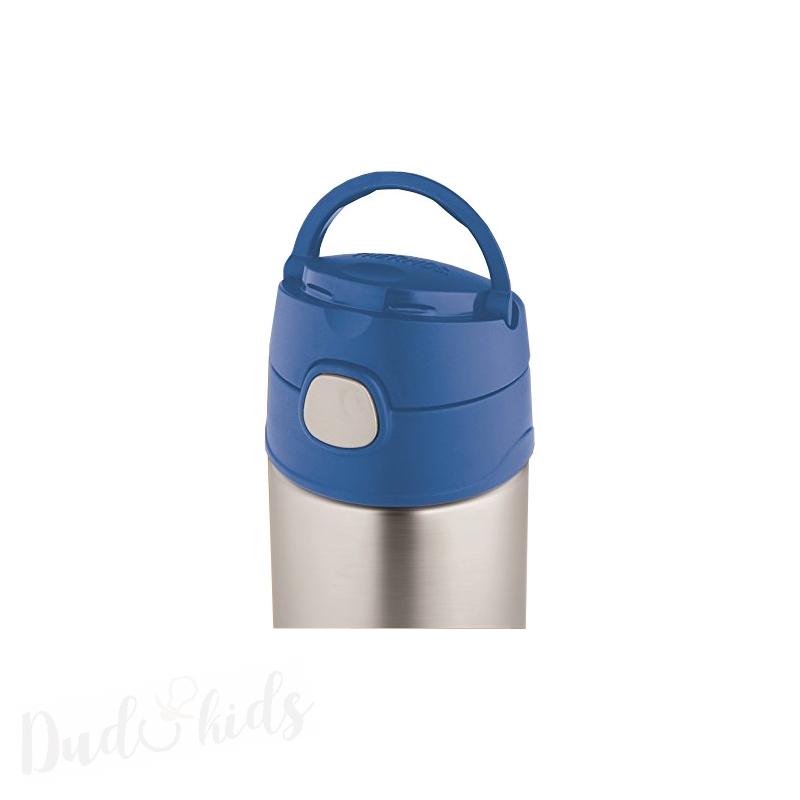 Dětská nerezová termoska THERMOS s brčkem fialová se sovou 355ml sovička
