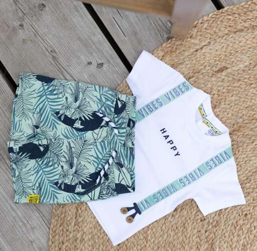 Komplet chlapecký zelené šle - VIBES - vel. 74