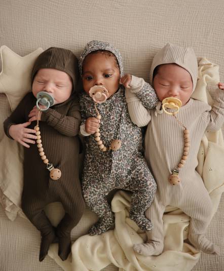 DUO kaučukový dudlík FRIGG Cream+ Blush 0-6M