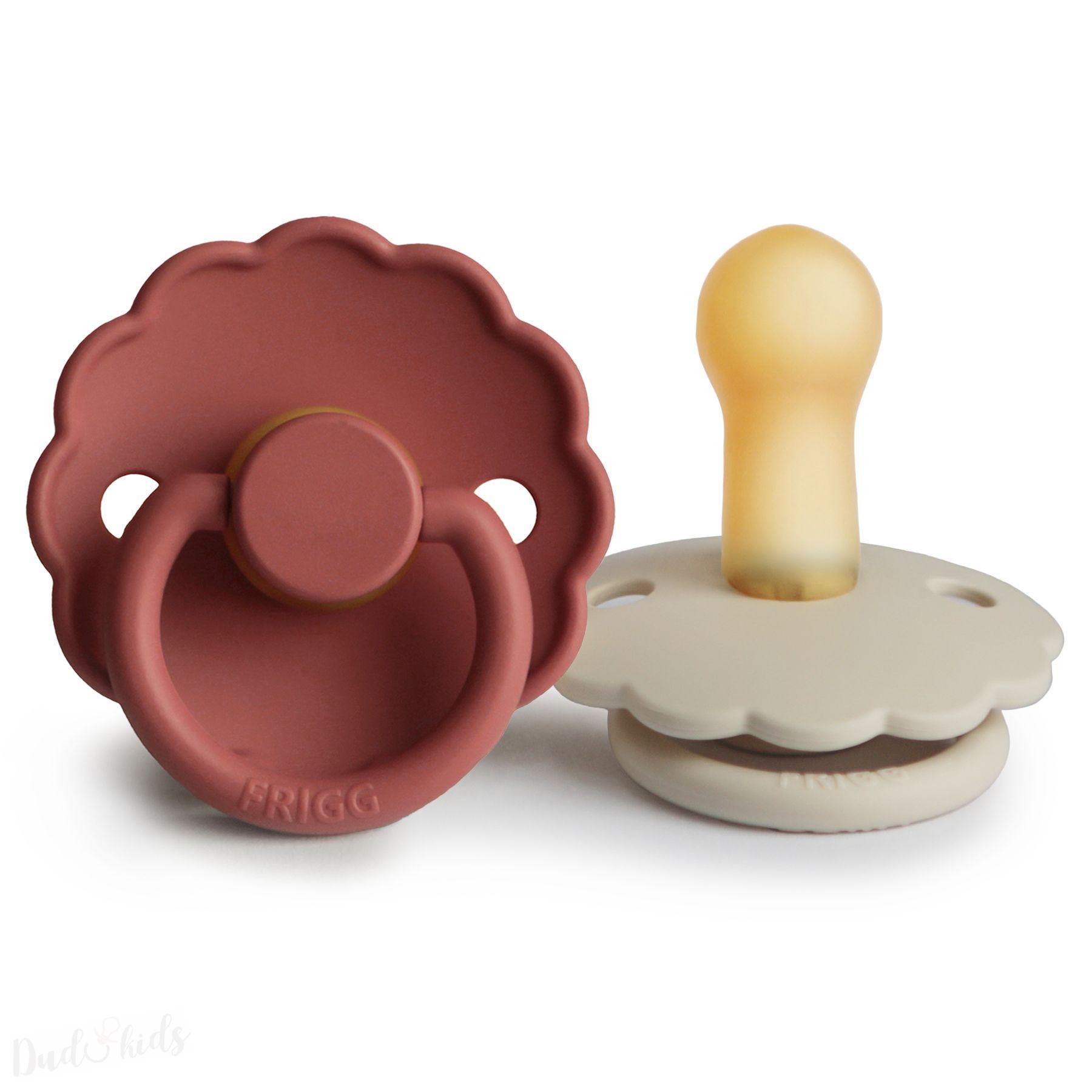 DUO kaučukový dudlík FRIGG Cream+ PowderBlush 0-6M