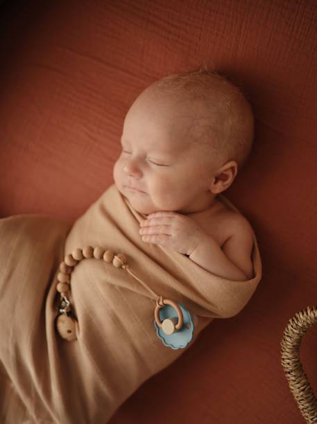 DUO kaučukový dudlík FRIGG Powderblue+ Cream 0-6M 