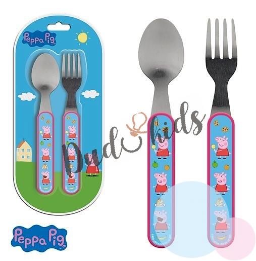 MELAMIN baby PŘÍBOR zajíček Dubbiduu - kov(vidlička a lžíce) (14 cm) sigikid