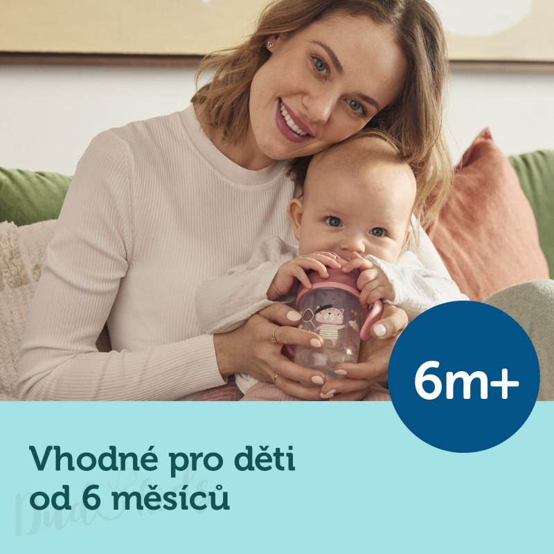 Nevylévací hrneček se slámkou a závažím EXOTIC ANIMALS 270ml šedý canpol babies 
