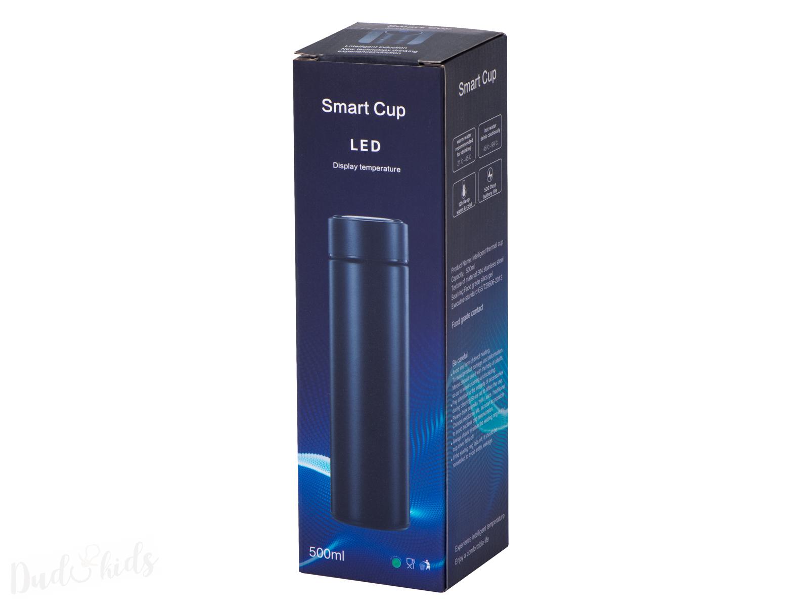 Chytrý termohrnek smart LED s teploměrem 500ml - silver