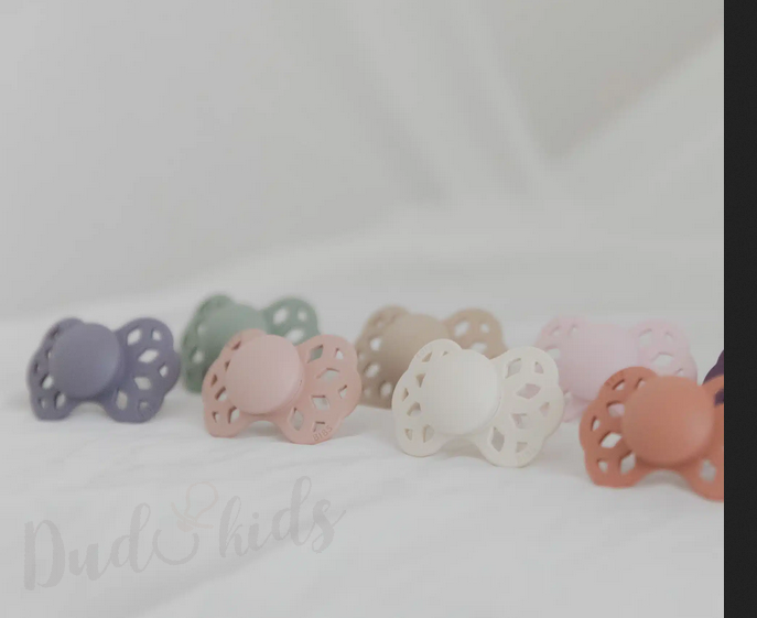 BIBS Infinity silikonové symetrické dudlíky 0-6m Fossil Grey/Mauve 2ks