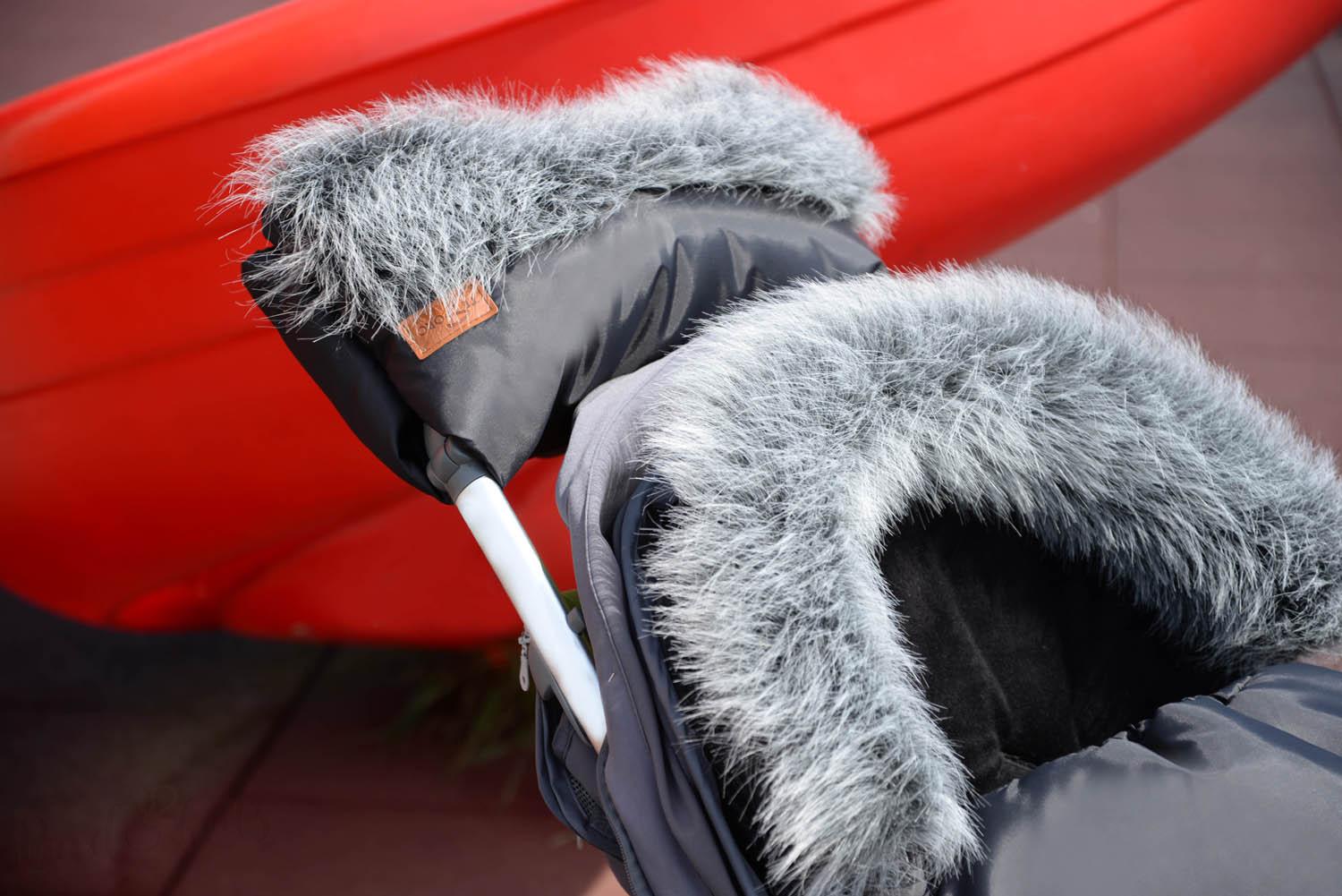 Zimní fusak Winter Fur s kožešinou - tmavě šedý