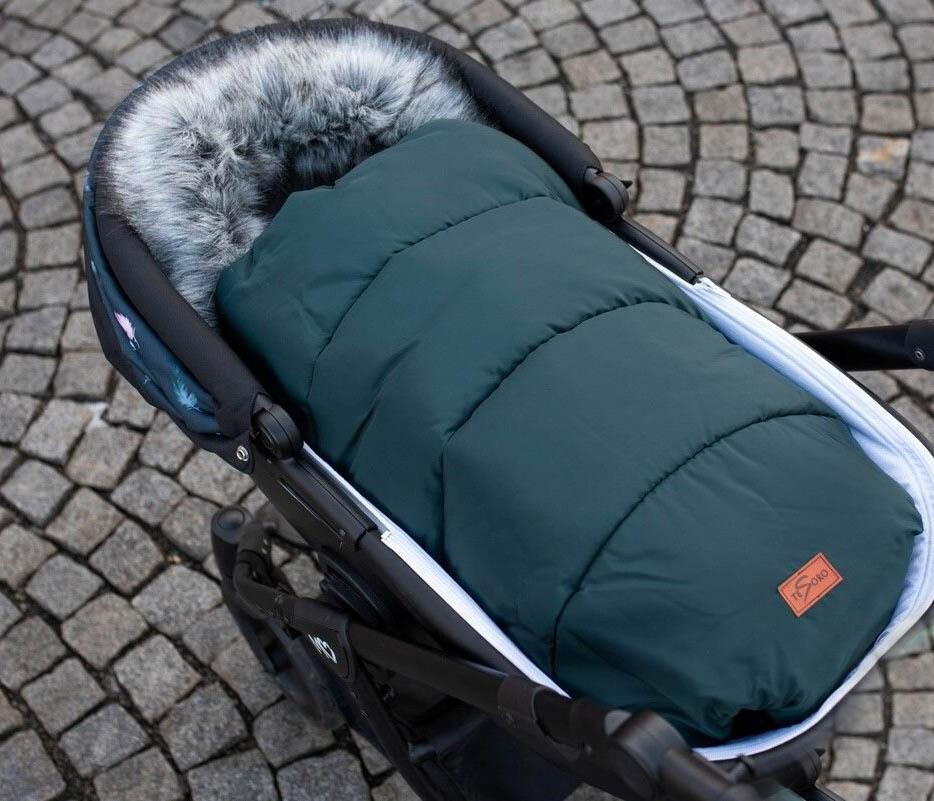 Zimní fusak Winter Fur s kožešinou - šedá/černá