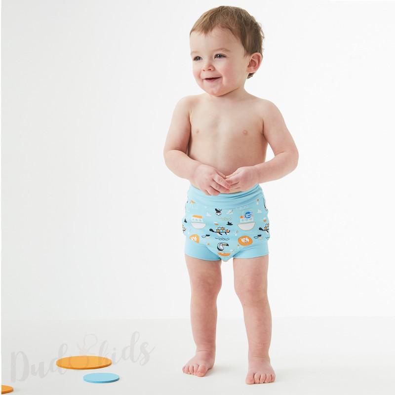 Dětské neoprenové plavky Happy Nappy - Zvířátka modrá vel. XL (1-2 roky)