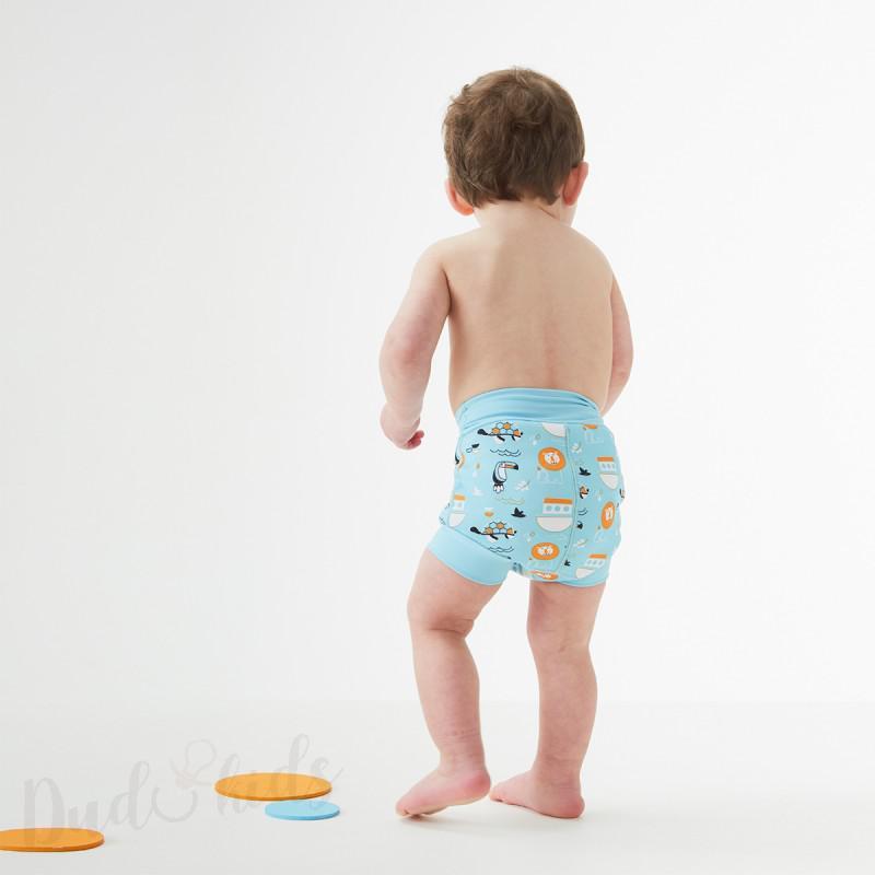 Dětské neoprenové plavky Happy Nappy - Zvířátka modrá vel. XL (1-2 roky)