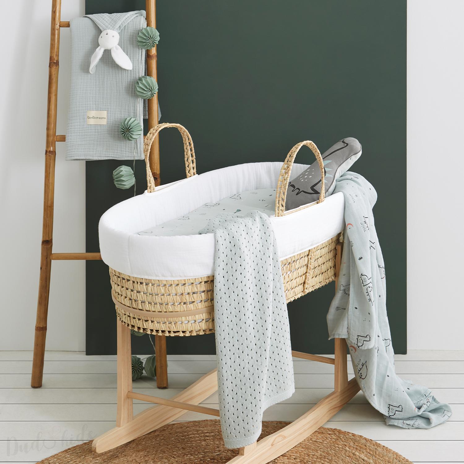 Deka pletená přízová ze 100% bavlny BimBi - šedá