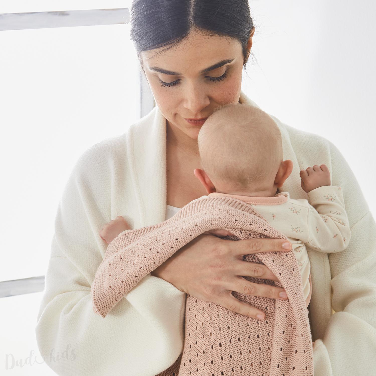 Deka pletená přízová ze 100% bavlny BimBi - šedá