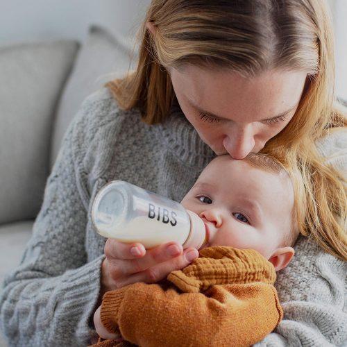 BIBS Baby Bottle skleněná lahev 110 ml  - ivory