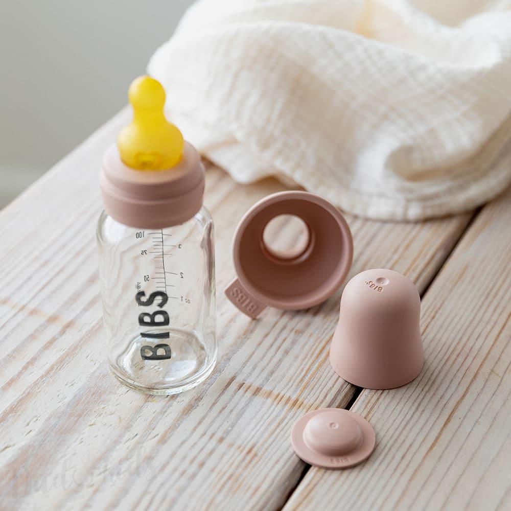 BIBS Baby Bottle skleněná lahev 110 ml  - mauve