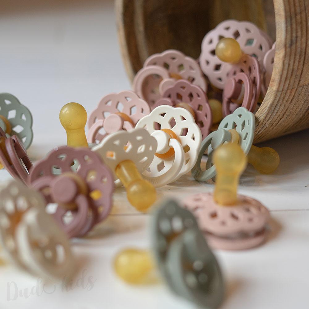 Dudlíky z přírodního kaučuku - 6-18m 2ks Dusty Pink/Coral  BIBS Boheme 