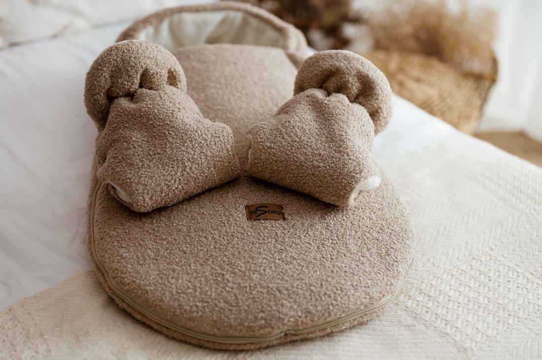 Zimní rukavice na kočárek BOUCLE cream