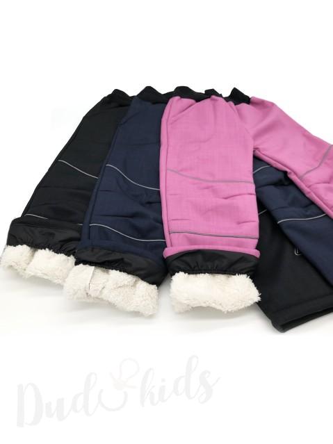 Softshellové dětské kalhoty zimní zateplené beránkem jeans