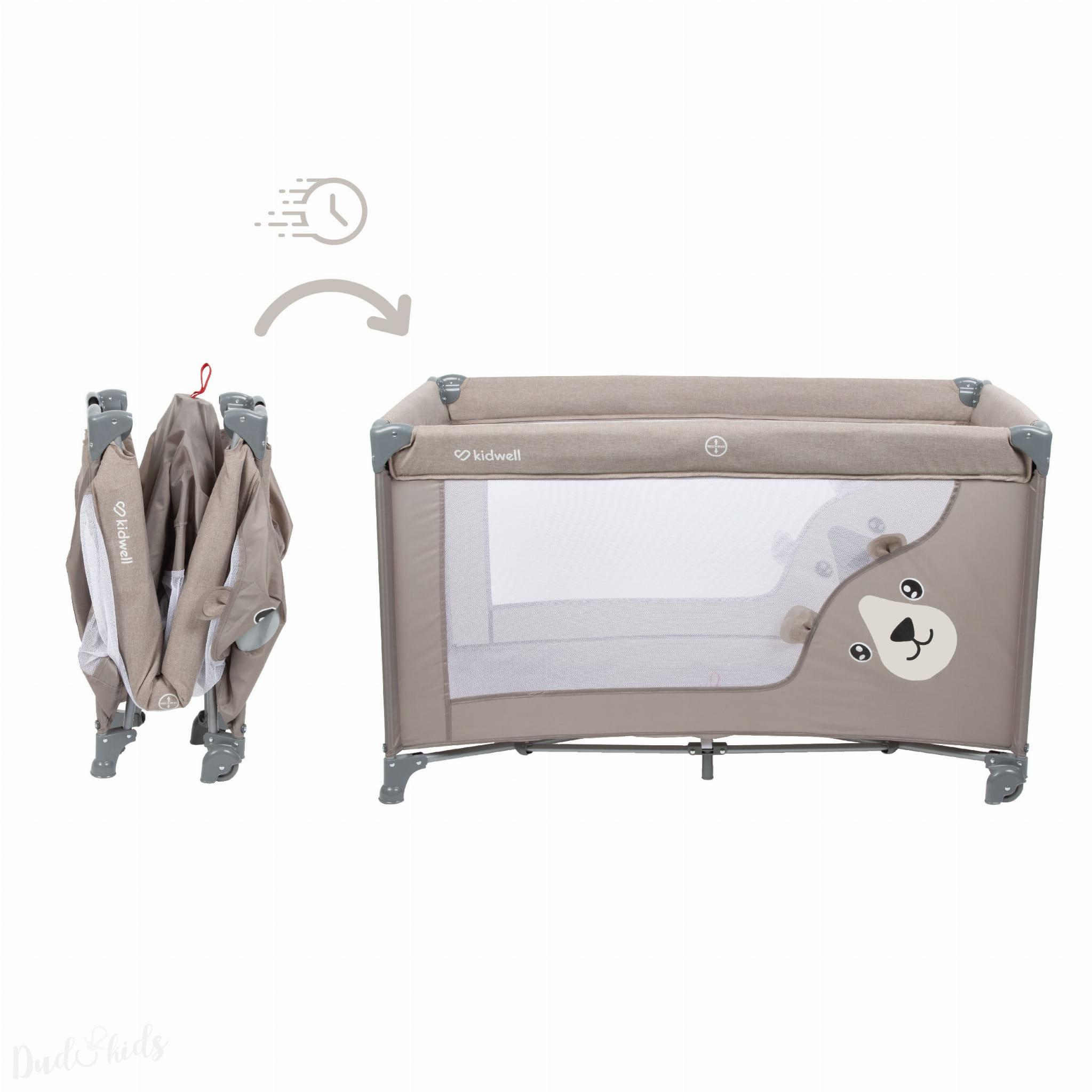 Cestovní postýlka KIDWELL BLISSY s doplňky 3v1 šedá