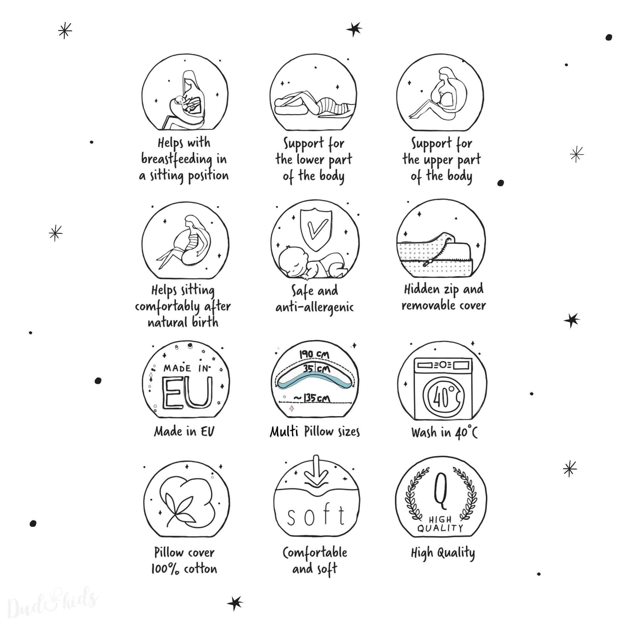 Kojící polštář cebuška PHYSIO Multi Žerzej Forget-me-not Ceba _25