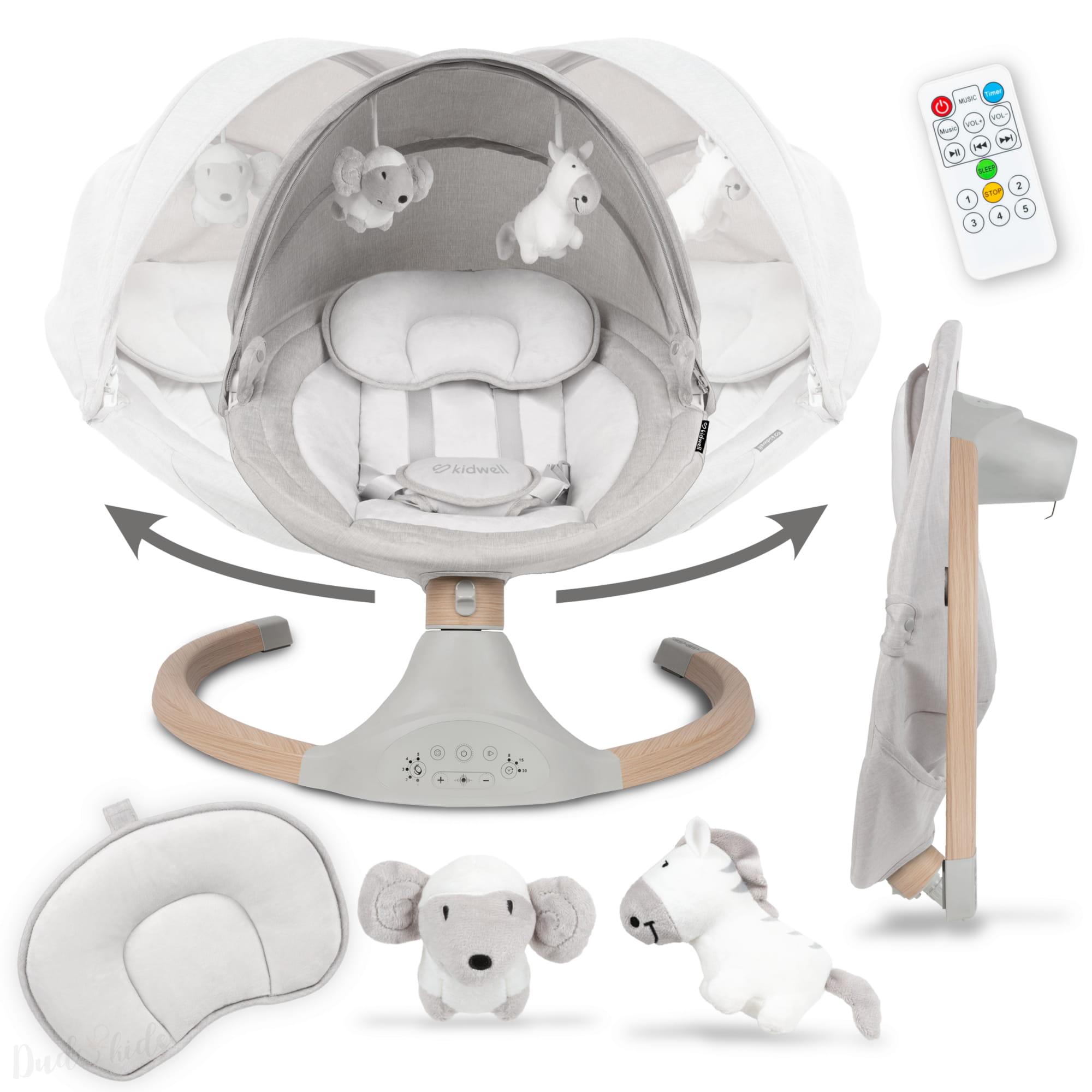 Elektrické houpací křeslo 2 v 1 LUXI Dark Melange/Wooden