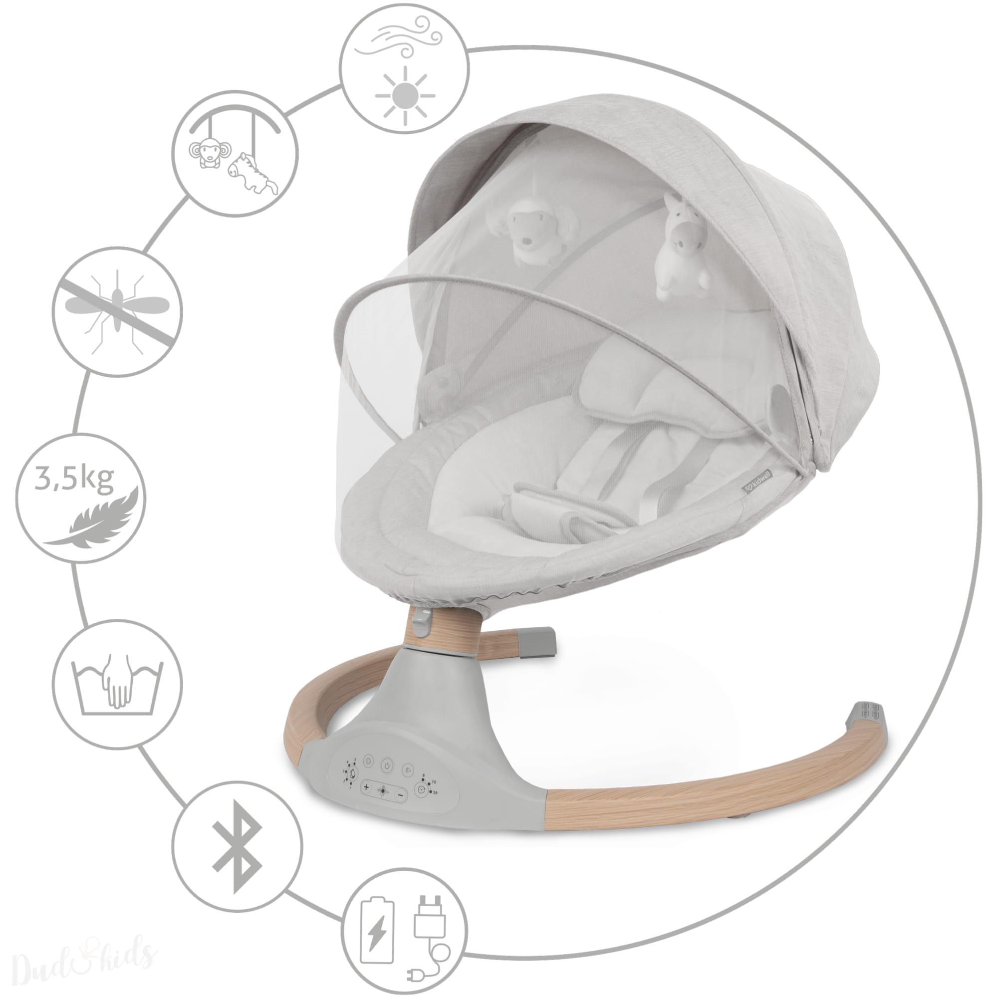 Elektrické houpací křeslo 2 v 1 LUXI Dark Melange/Wooden