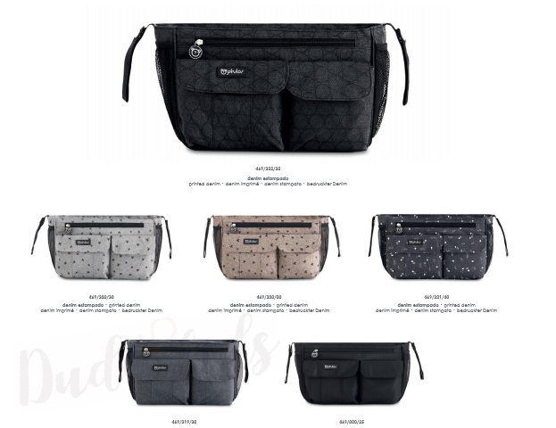 Organizér na kočárek Bimbi Pirulos šedý - vzor