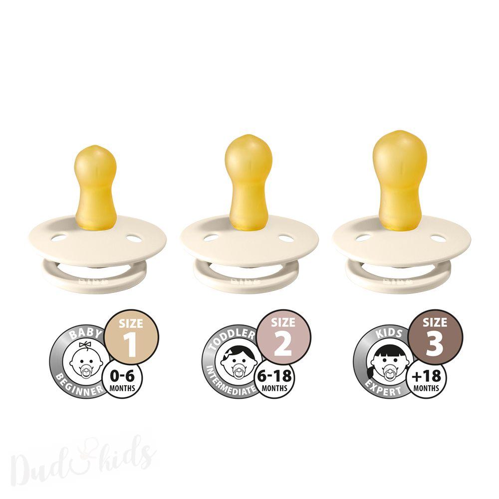 Dudlíky z přírodního kaučuku Bibs Colour vel. +18m 2ks Cloud/Black