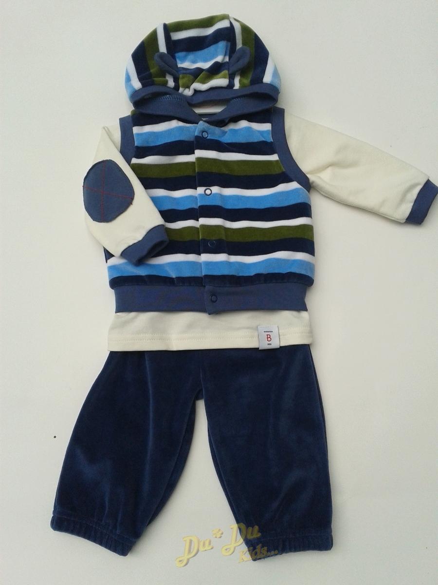 3-dílný sametový komplet s vestičkou Barnaba