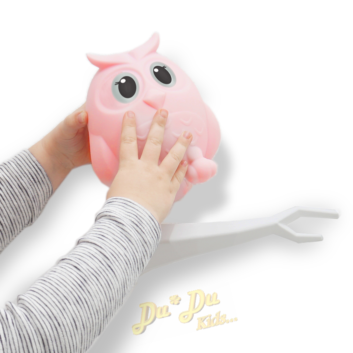 NOVINKA - Dětská přenosná LED lampička Sovička růžová