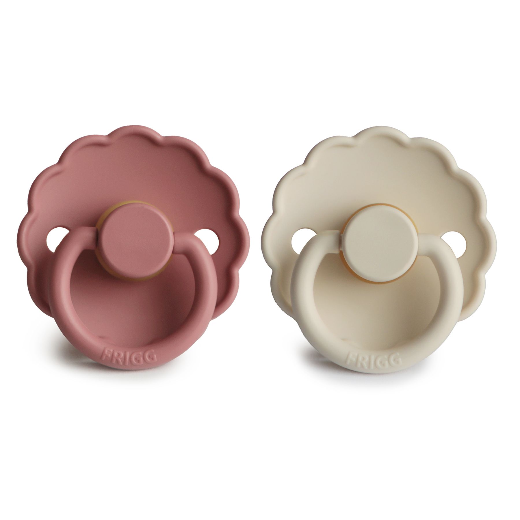 DUO kaučukový dudlík FRIGG Cream+ PowderBlush 0-6M
