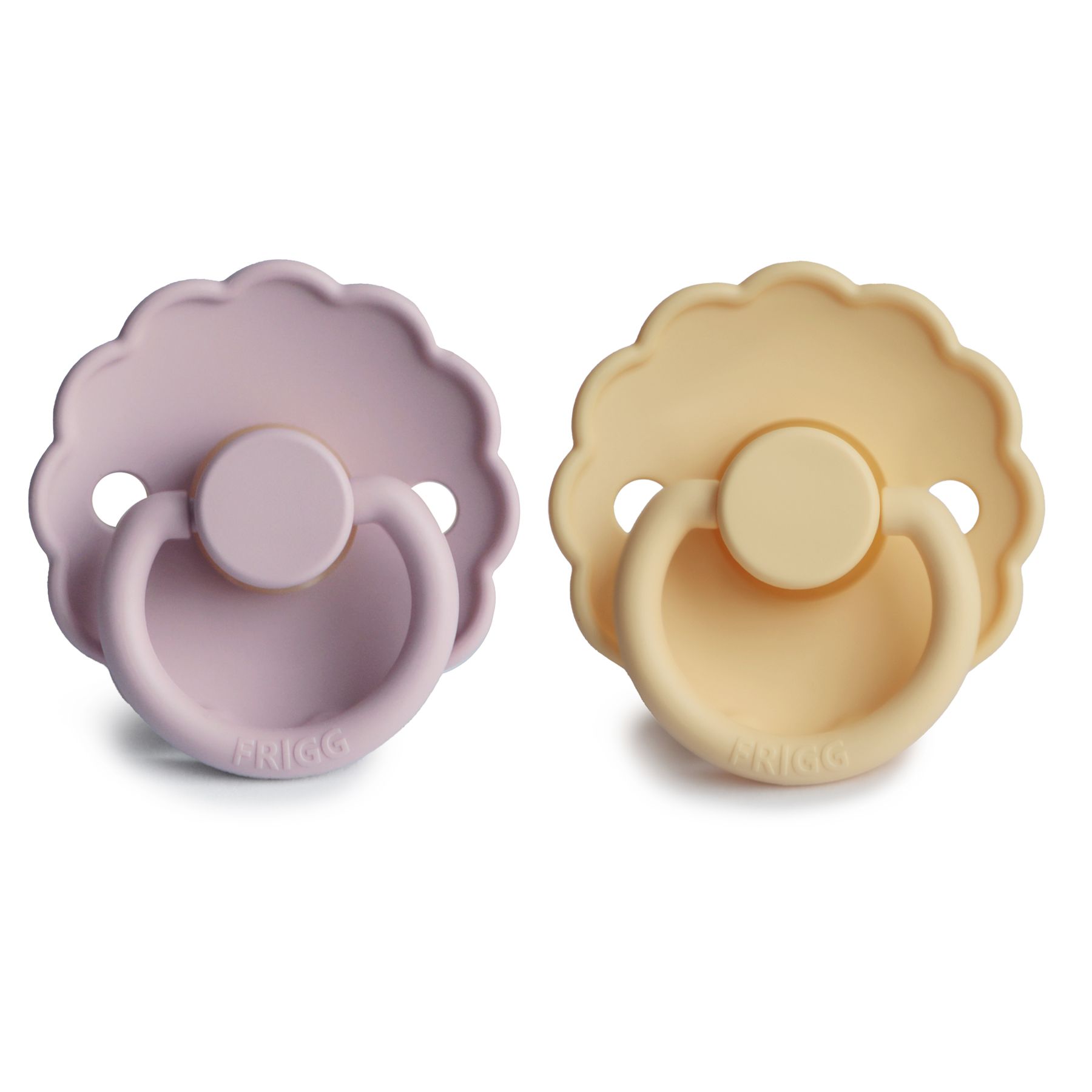 DUO kaučukový dudlík FRIGG SoftLilac+ PaleDaffodil 0-6M