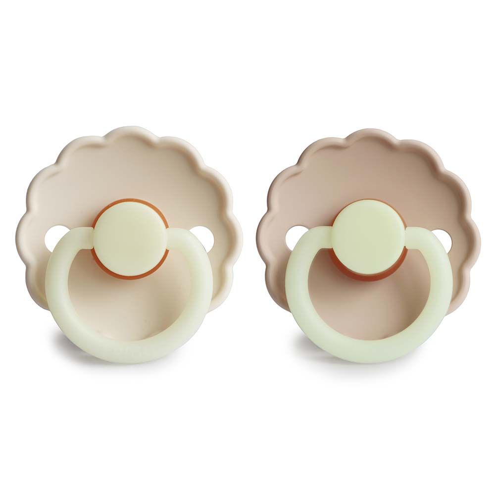 DUO kaučukový dudlík NOČNÍ FRIGG Cream+ Croissant 0-6M