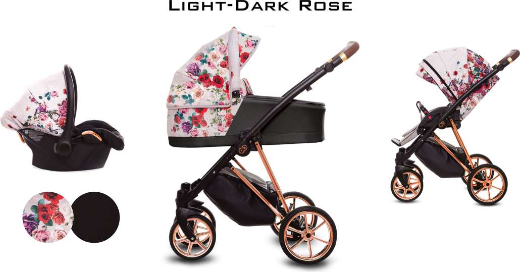 Kombinovaný kočárek Musse Light-Dark Rose 2v1 měděný