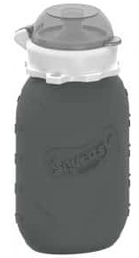 Squeasy Gear silikonová kapsička 180 ml pro zdravé krmení dětí měkká šedá