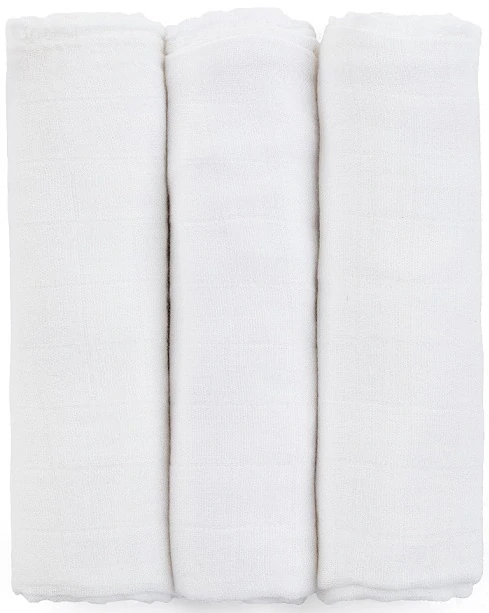 PETITE&MARS Sada plen bambusová mušelínová 3ks Moussy Total White, 68 x 68 cm _soft