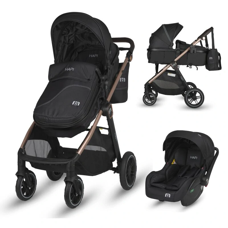 Travel systemí kočárek HAPI SOLEY Jet Black 3v1