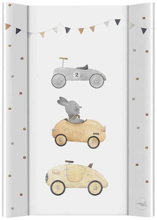 Přebalovací podložka Ceba Baby 2-hranná pevná MDF Basic Bunny Driver (50x70 cm)