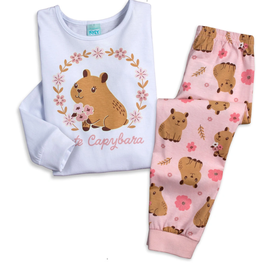 Dívčí pyžamo svítící ve tmě KAPYBARA CUTE KYLY (růžové)
