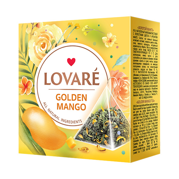 LOVARÉ Golden Mango 30g (15 pyramid, zelený čaj)