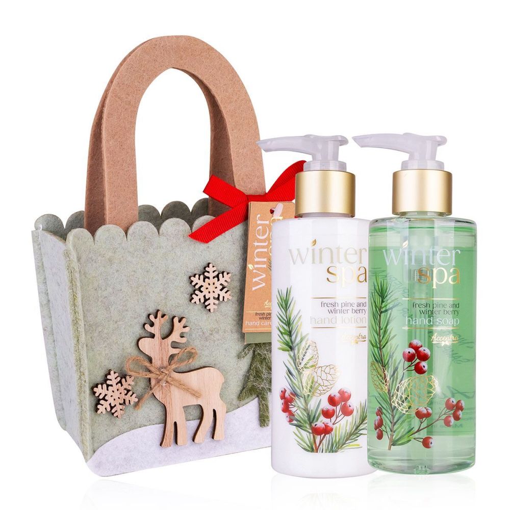 ACCENTRA Koupelová sada Winter Spa v plstěném sáčku – Zimní ovoce (2× 200 ml)