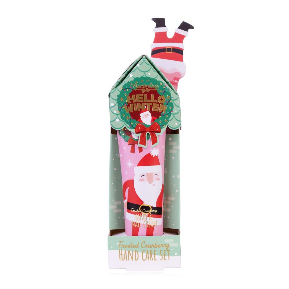 ACCENTRA Dárkový set péče o ruce Hello Winter s pilníkem – Brusinka (30 ml) SANTA