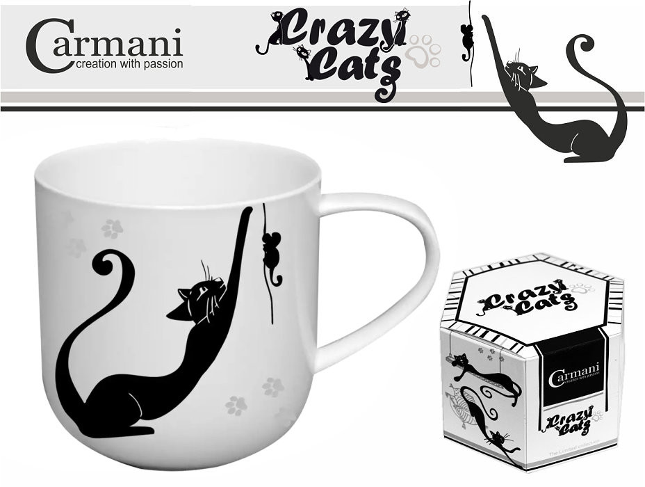 Hrnek velký porcelánový 500 ml v dárkové krabičce The Crazy Cats