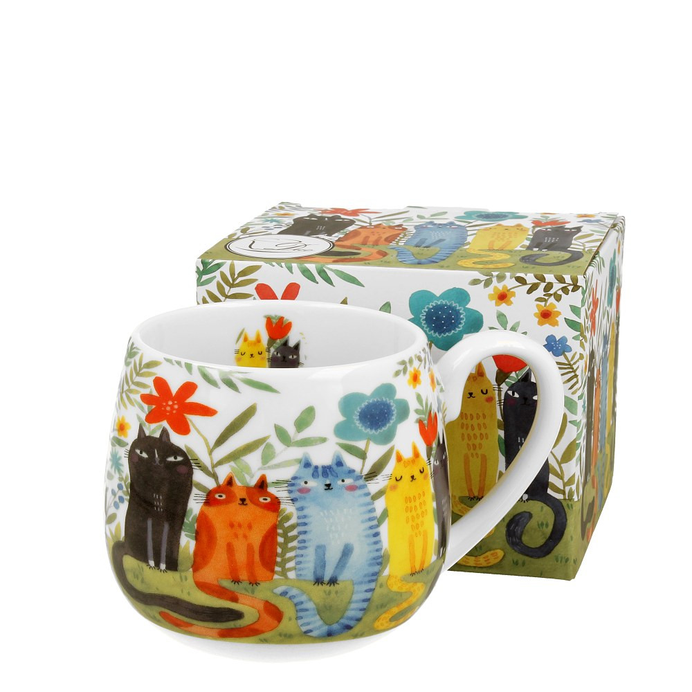 Porcelánový hrnek Baňák – Kočky na zahradě (430 ml)