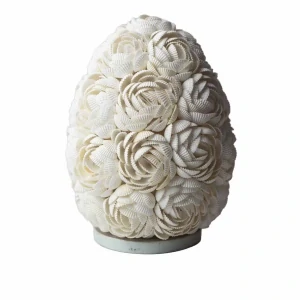 Boho Lampa z Mořských Mušlí - Ovál z Růží - 20cm