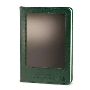 Zápisník s LCD mazací obrazovkou kožený - Zelený
