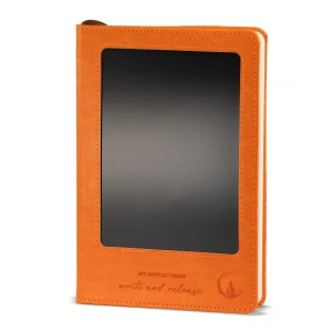 Zápisník s LCD mazací obrazovkou kožený - Oranžový